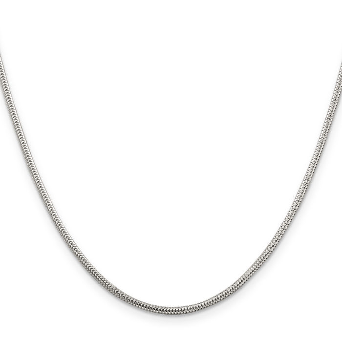 925 Sterling Silver 1.6mm Round Cubetto Omega Snake Chain Herringbone Necklace