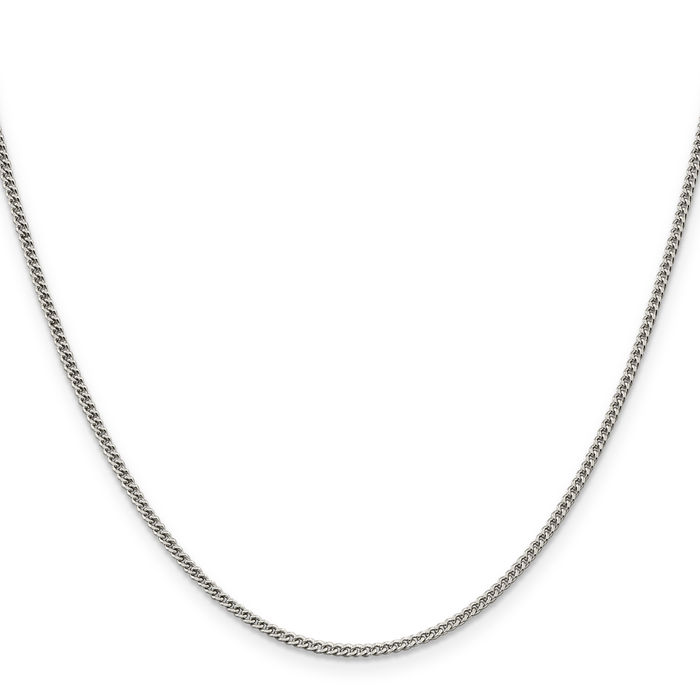 925 Sterling Silver 1.75mm Curb Link Chain Necklace