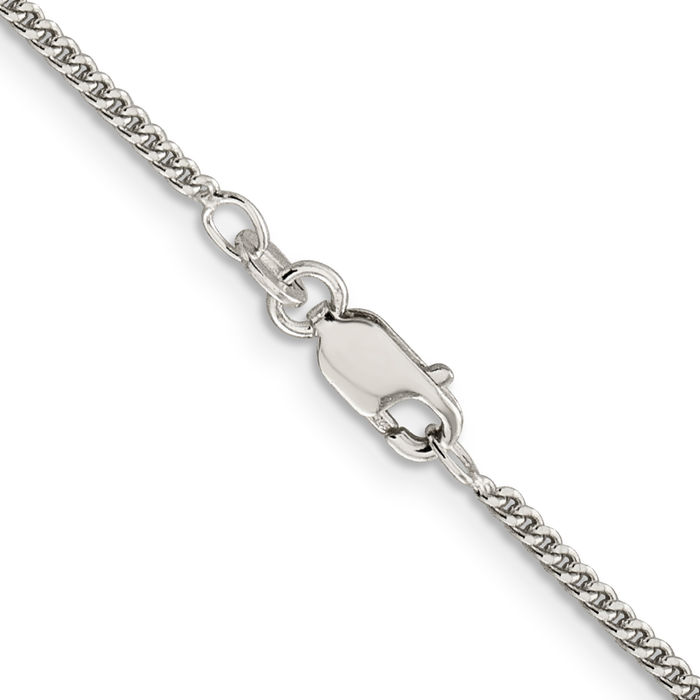 925 Sterling Silver 1.75mm Curb Link Chain Necklace