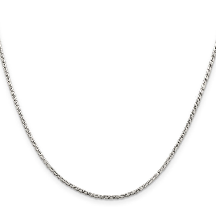 925 Sterling Silver 1.75mm Round Franco Link Chain Necklace