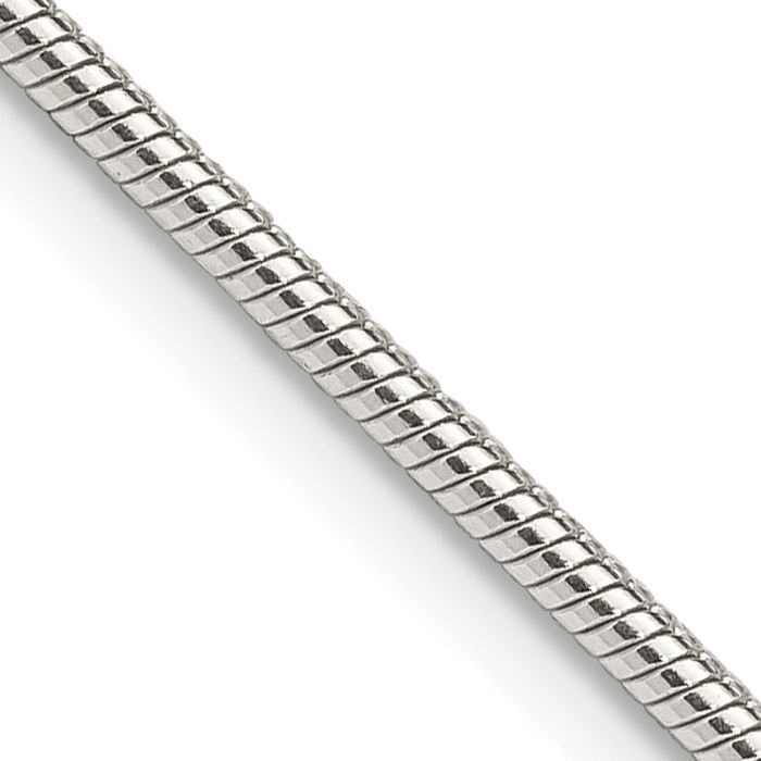 925 Sterling Silver 1.75mm Cubetto Omega Snake Chain Herringbone Necklace