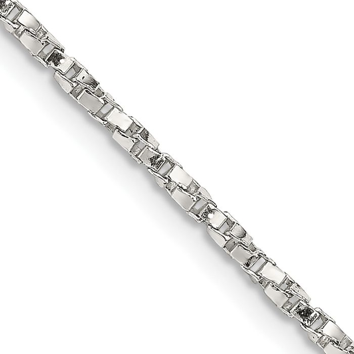 925 Sterling Silver 1.75mm Twisted Box Link Chain Necklace