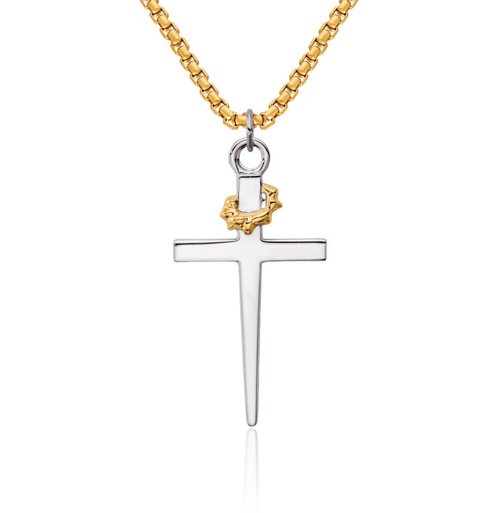 925 Sterling Silver 18K Gold Plated Latin Mexican Holy Cross Necklace Religious Chain Pendant Jesus Christ Charm