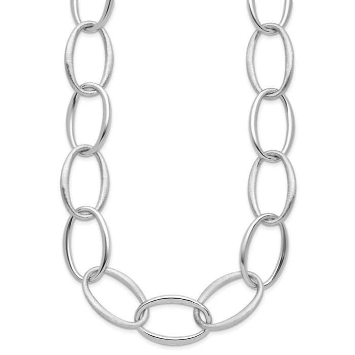 925 Sterling Silver 18mm Oval Link Necklace Chain