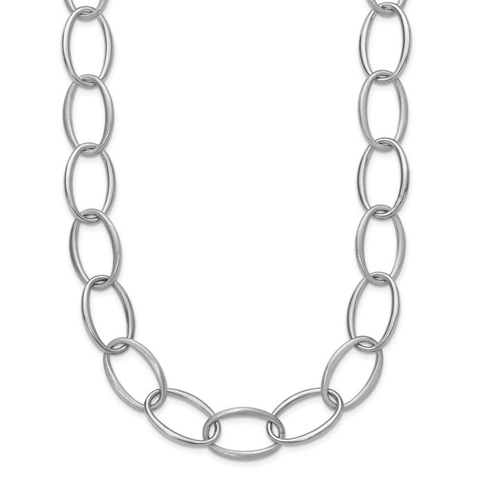 925 Sterling Silver 18mm Oval Link Necklace Chain