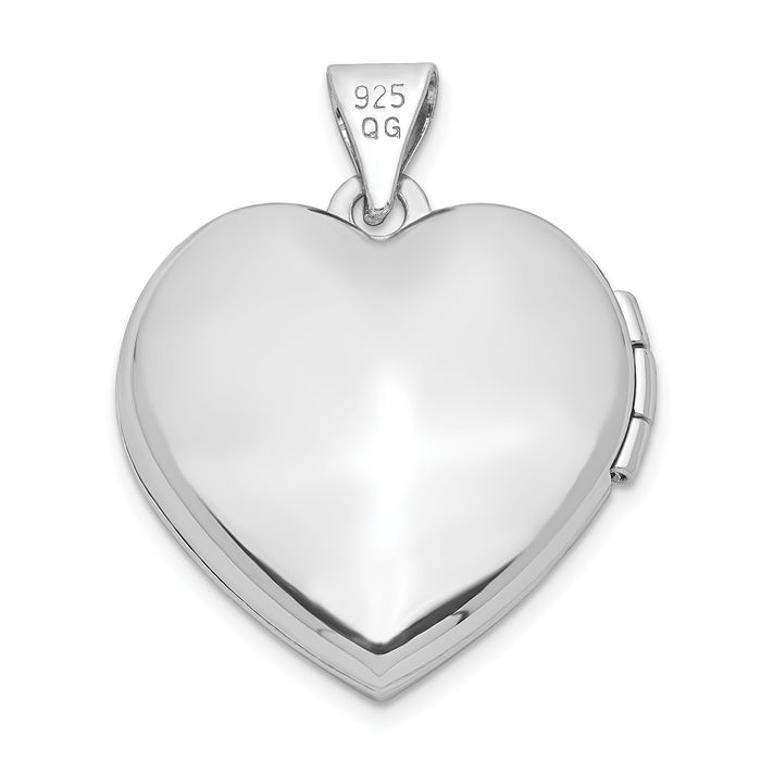 925 Sterling Silver Preciosa Rhinestone Crystals Heart Personalized Photo Locket Necklace Picture Pendant Charm