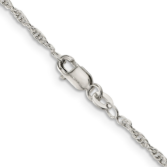 925 Sterling Silver 3.8mm Rope Chain Twisted Link Necklace