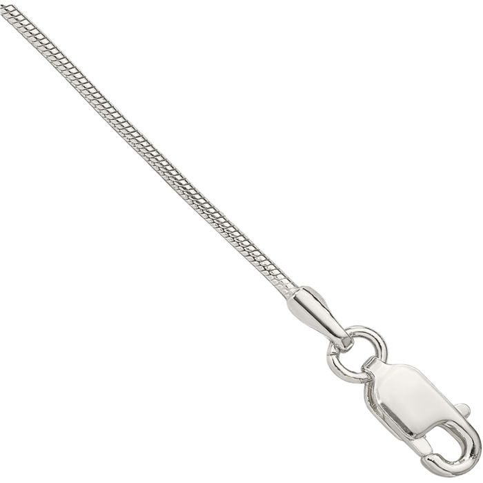 925 Sterling Silver 1mm Cubetto Omega Snake Chain Bracelet