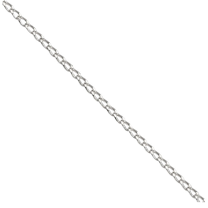 925 Sterling Silver 1mm Link Curb Chain Necklace