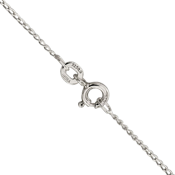 925 Sterling Silver 1mm Link Curb Chain Necklace