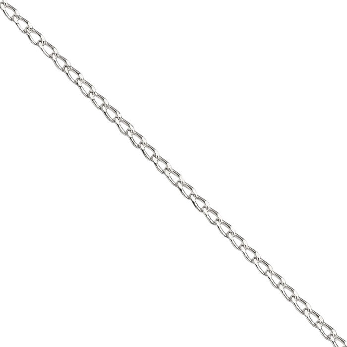 925 Sterling Silver 1mm Link Curb Chain Necklace