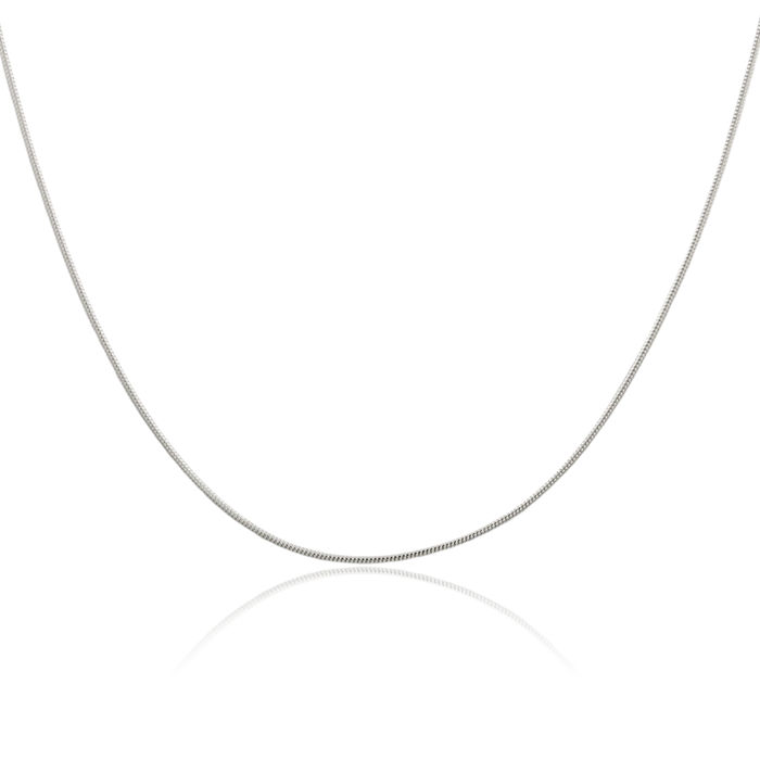 925 Sterling Silver 1mm Round Cubetto Omega Snake Chain Herringbone Necklace