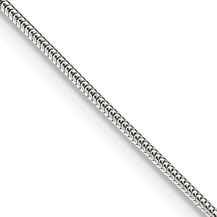 925 Sterling Silver 1mm Round Cubetto Omega Snake Chain Herringbone Necklace