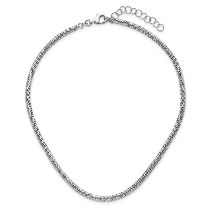 925 Sterling Silver Neck Collar Neckwire Chain Cuff Choker