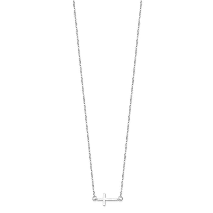 925 Sterling Silver Sideways Holy Cross Chain Necklace