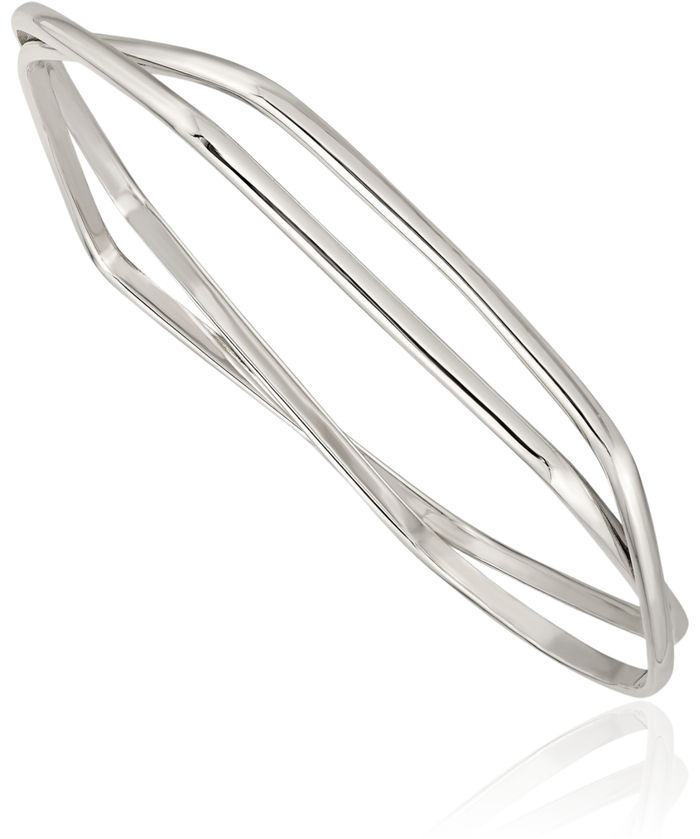 925 Sterling Silver 2 Slip On Bangle Bracelet