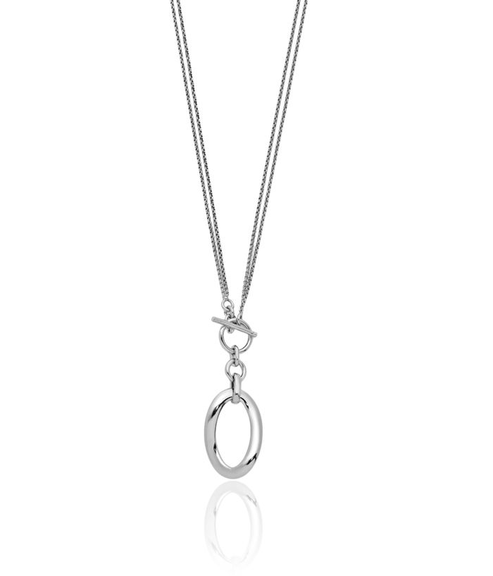 925 Sterling Silver 2 Strand Chain Necklace