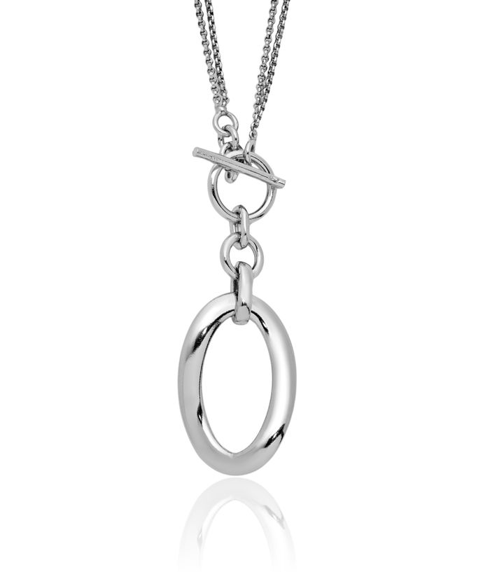 925 Sterling Silver 2 Strand Chain Necklace