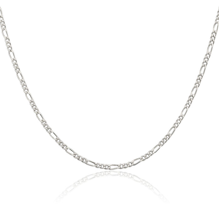 925 Sterling Silver 2.25mm Figaro Link Chain Necklace