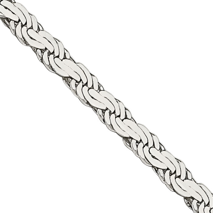 925 Sterling Silver 2.25mm Rope Chain Twisted Link Necklace