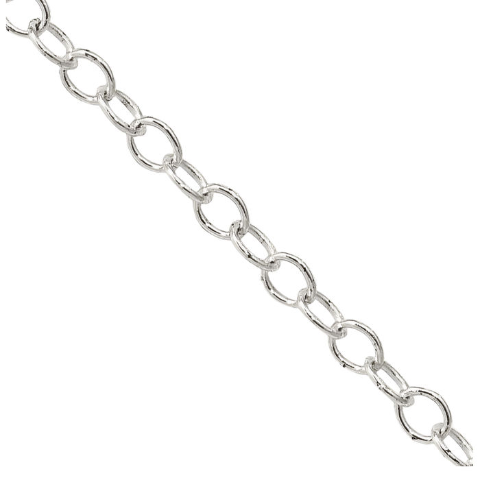 925 Sterling Silver 2.25mm Oval Cable Rolo Link Chain Belcher Necklace