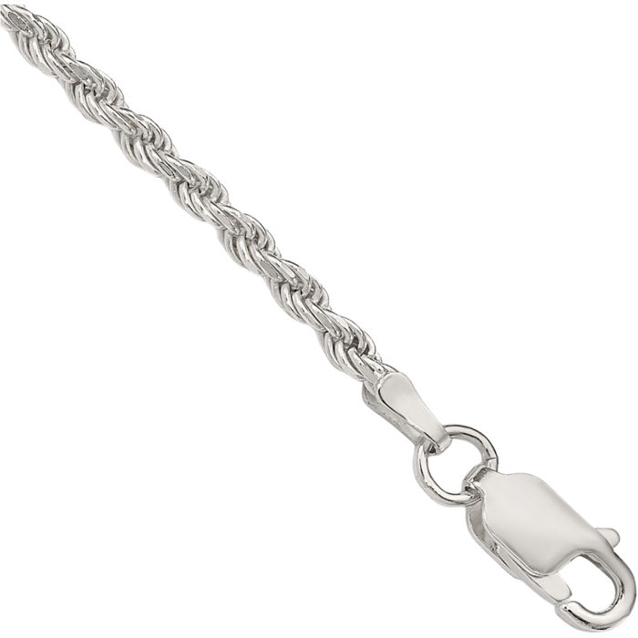 925 Sterling Silver 2.25mm Rope Chain Bracelet