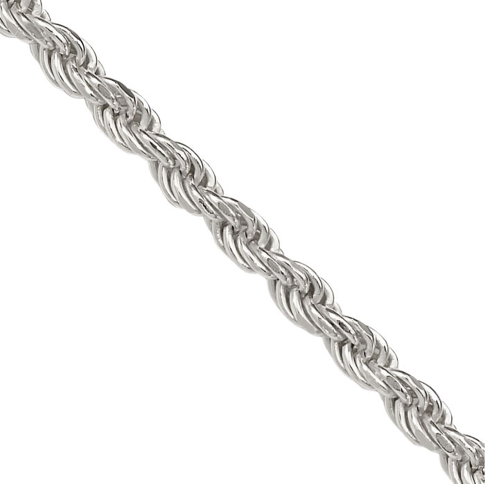 925 Sterling Silver 2.25mm Rope Chain Twisted Link Necklace