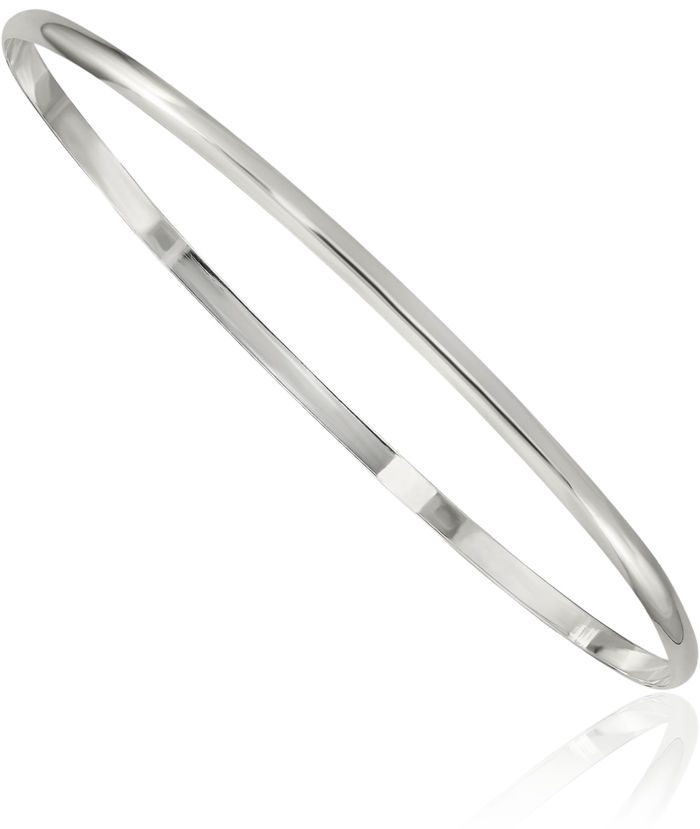 925 Sterling Silver 2.25mm Slip On Bangle Bracelet