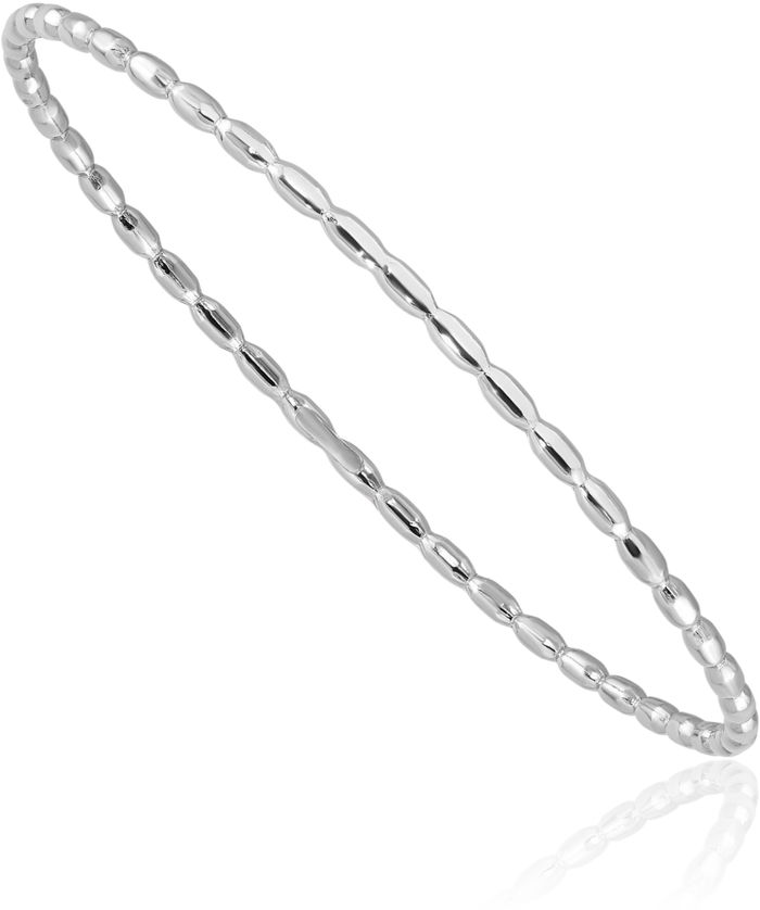 925 Sterling Silver 2.30mm Slip On Bangle Bracelet