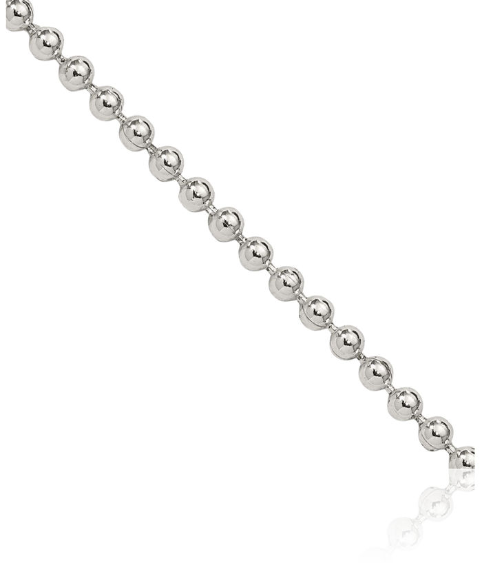 925 Sterling Silver 2.35mm Beaded Ball Chain Necklace