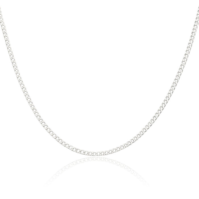 925 Sterling Silver 2.3mm Curb Link Chain Necklace