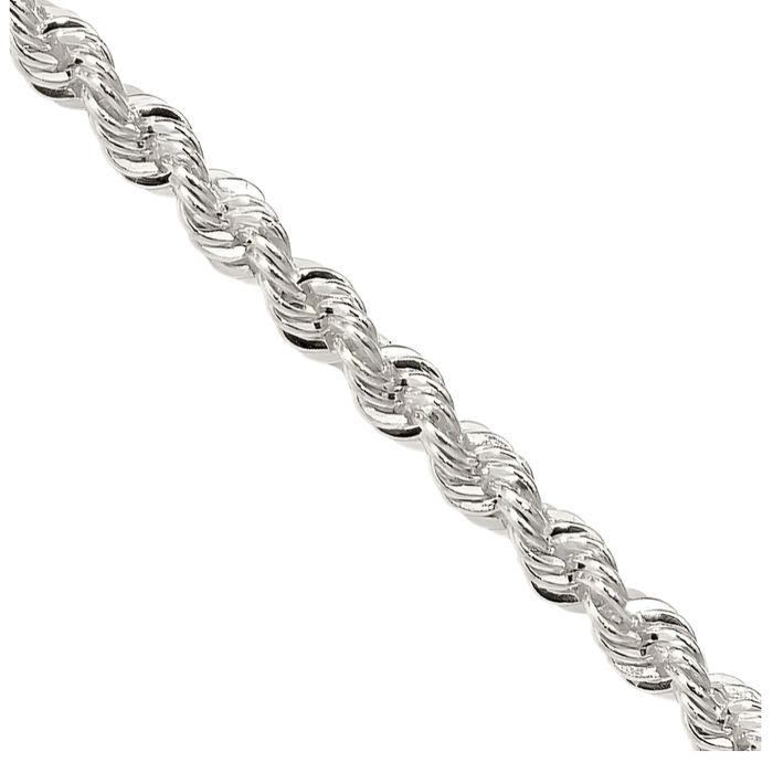 925 Sterling Silver 2.3mm Rope Chain Twisted Link Necklace