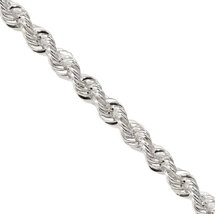 925 Sterling Silver 2.3mm Rope Chain Twisted Link Necklace