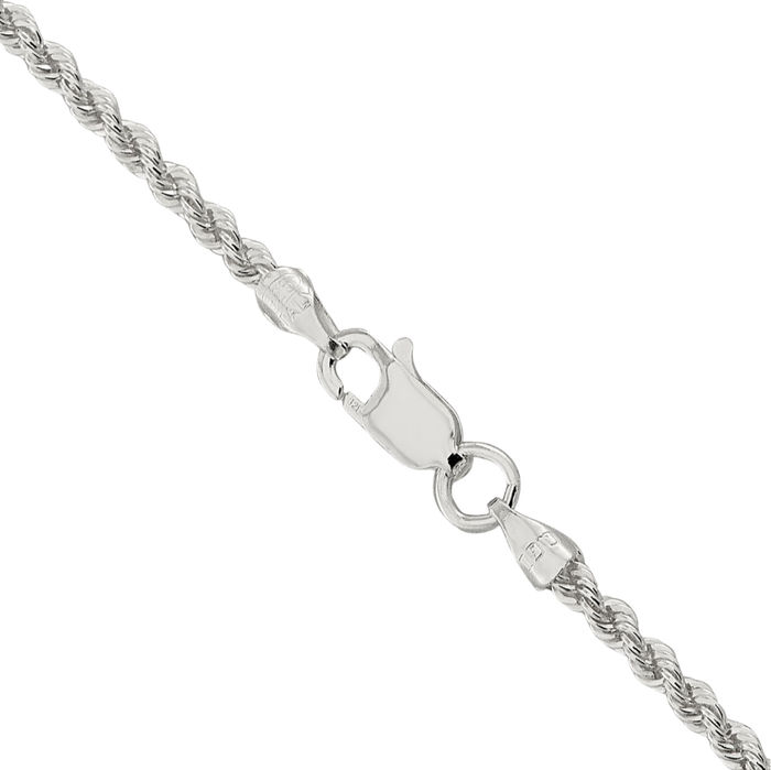 925 Sterling Silver 2.3mm Rope Chain Twisted Link Necklace