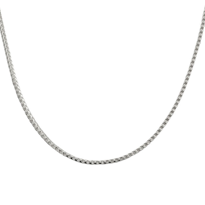 925 Sterling Silver 2.55mm Square Franco Link Chain Necklace