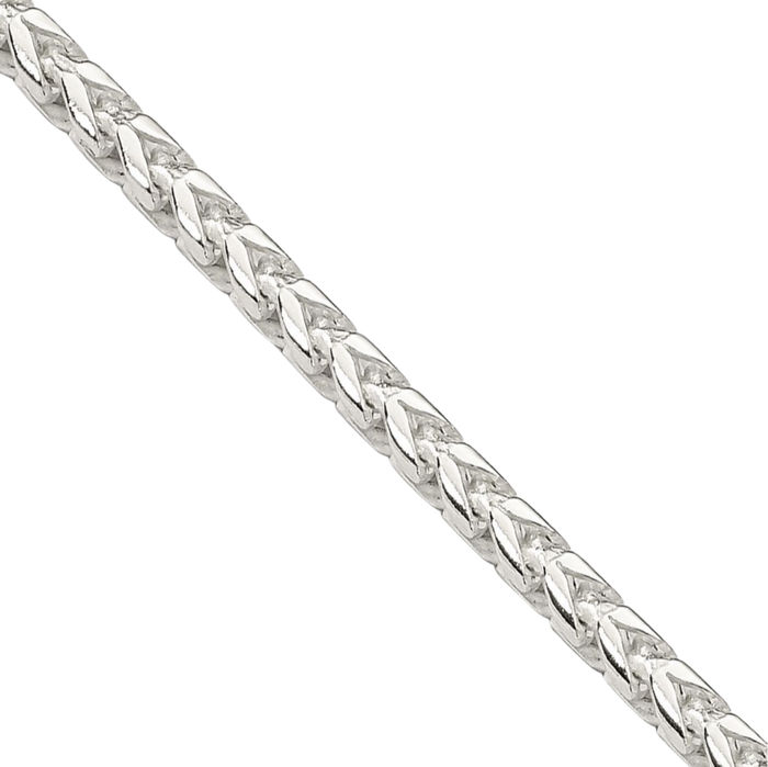 925 Sterling Silver 2.55mm Square Franco Link Chain Necklace