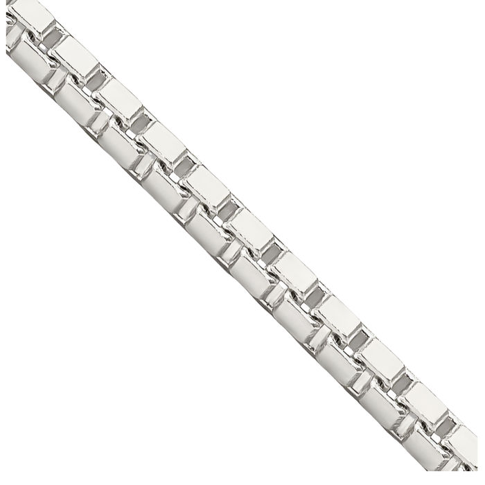 925 Sterling Silver 2.5mm Box Link Chain Necklace