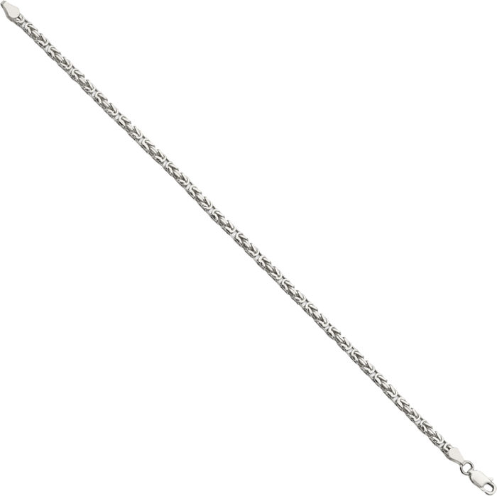 925 Sterling Silver 2.5mm Byzantine Link Chain Bracelet