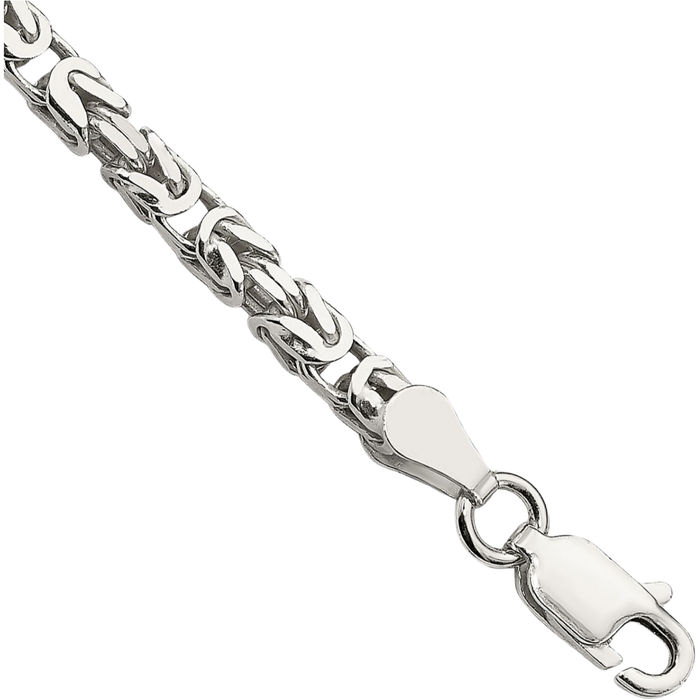 925 Sterling Silver 2.5mm Byzantine Link Chain Bracelet