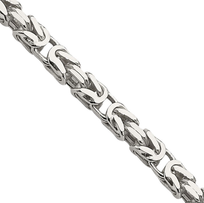 925 Sterling Silver 2.5mm Byzantine Link Chain Necklace