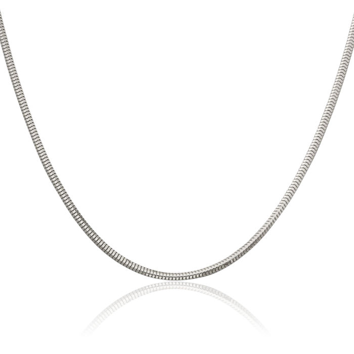 925 Sterling Silver 2.5mm Cubetto Omega Snake Chain Herringbone Necklace