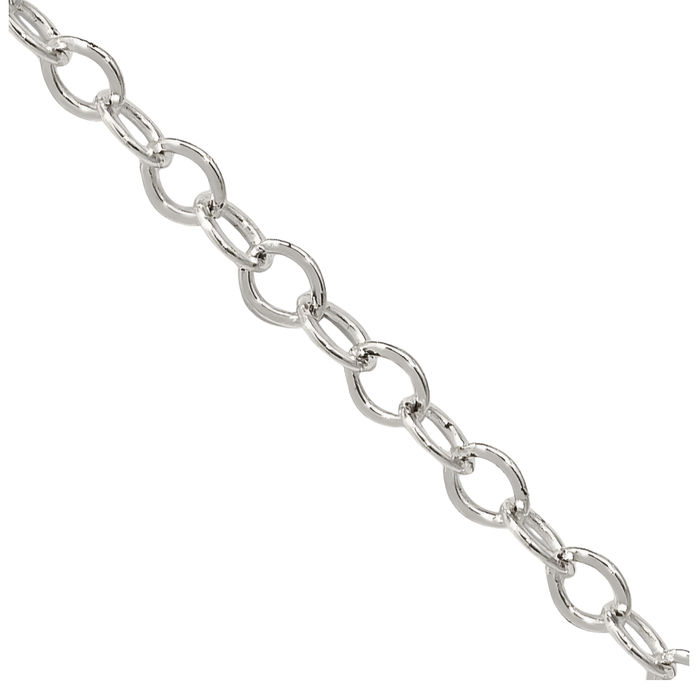 925 Sterling Silver 2.5mm Oval Cable Rolo Link Chain Belcher Necklace