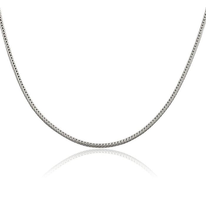 925 Sterling Silver 2.5mm Round Franco Link Chain Necklace