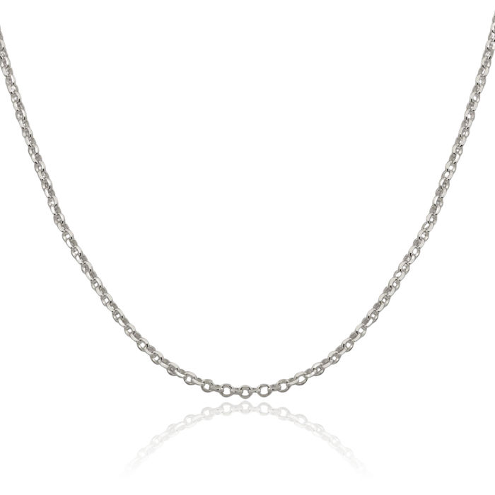 925 Sterling Silver 2.6mm Cable Rolo Link Chain Belcher Necklace