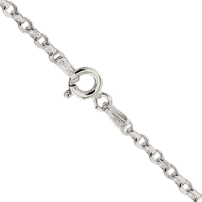 925 Sterling Silver 2.6mm Cable Rolo Link Chain Belcher Necklace