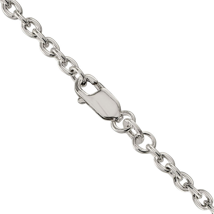 925 Sterling Silver 2.75mm Cable Rolo Link Chain Belcher Necklace