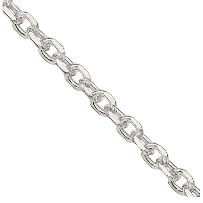 925 Sterling Silver 2.75mm Forzantina Cable Rolo Link Chain Belcher Necklace