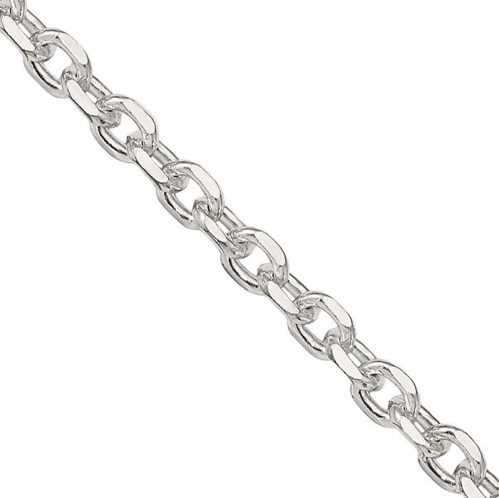 925 Sterling Silver 2.75mm Forzantina Cable Rolo Link Chain Belcher Necklace