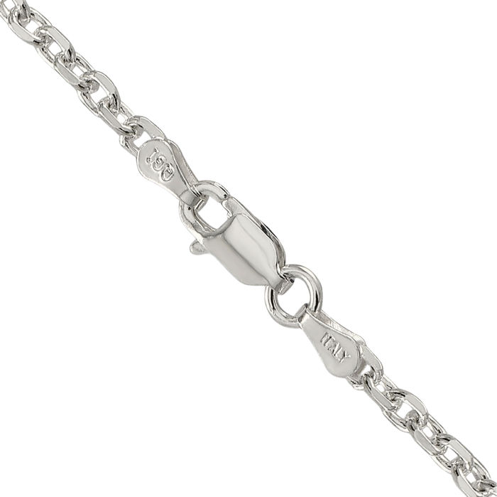 925 Sterling Silver 2.75mm Forzantina Cable Rolo Link Chain Belcher Necklace