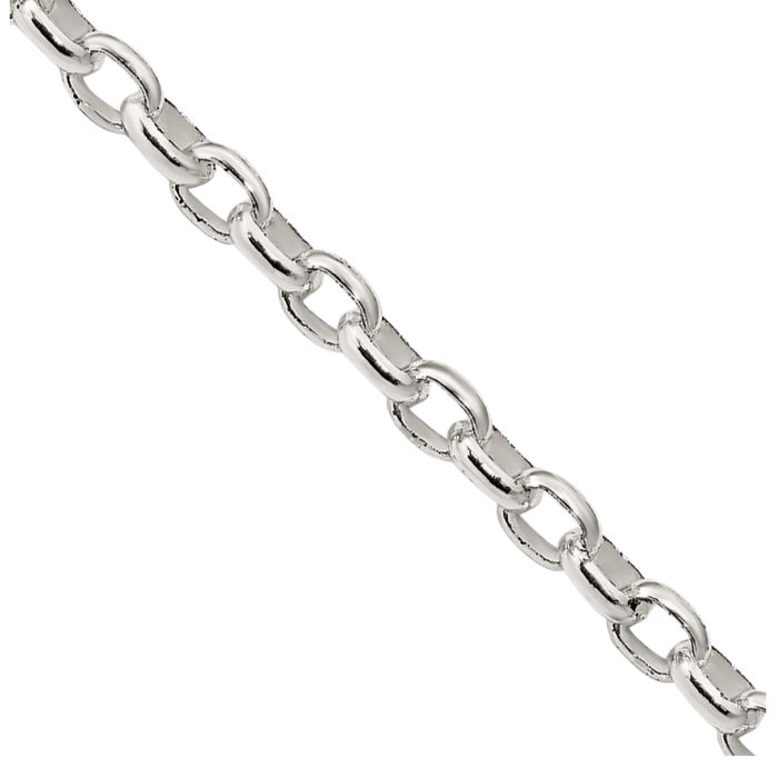 925 Sterling Silver 2.75mm Oval Cable Rolo Link Chain Belcher Necklace